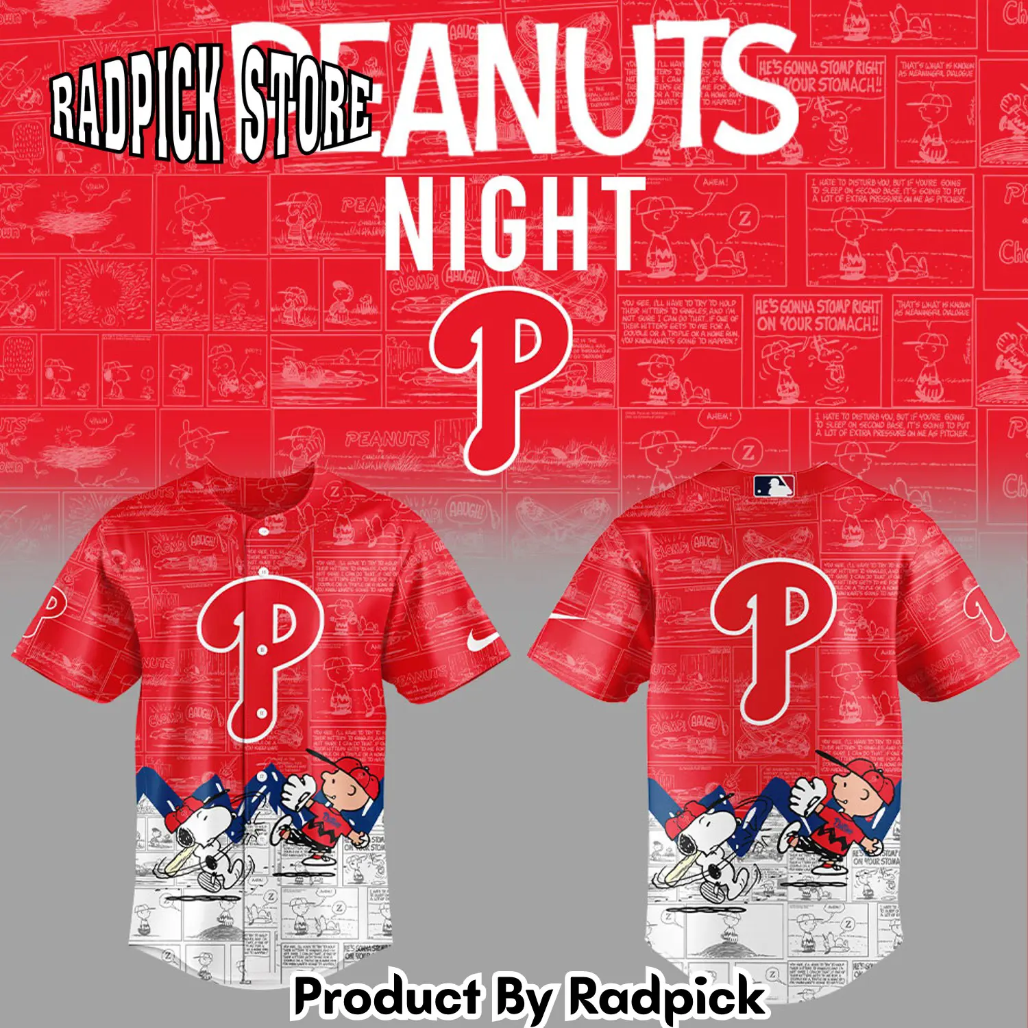 Radpick philadelphia phillies 75th anniversary of peanuts baseball jersey rp127215